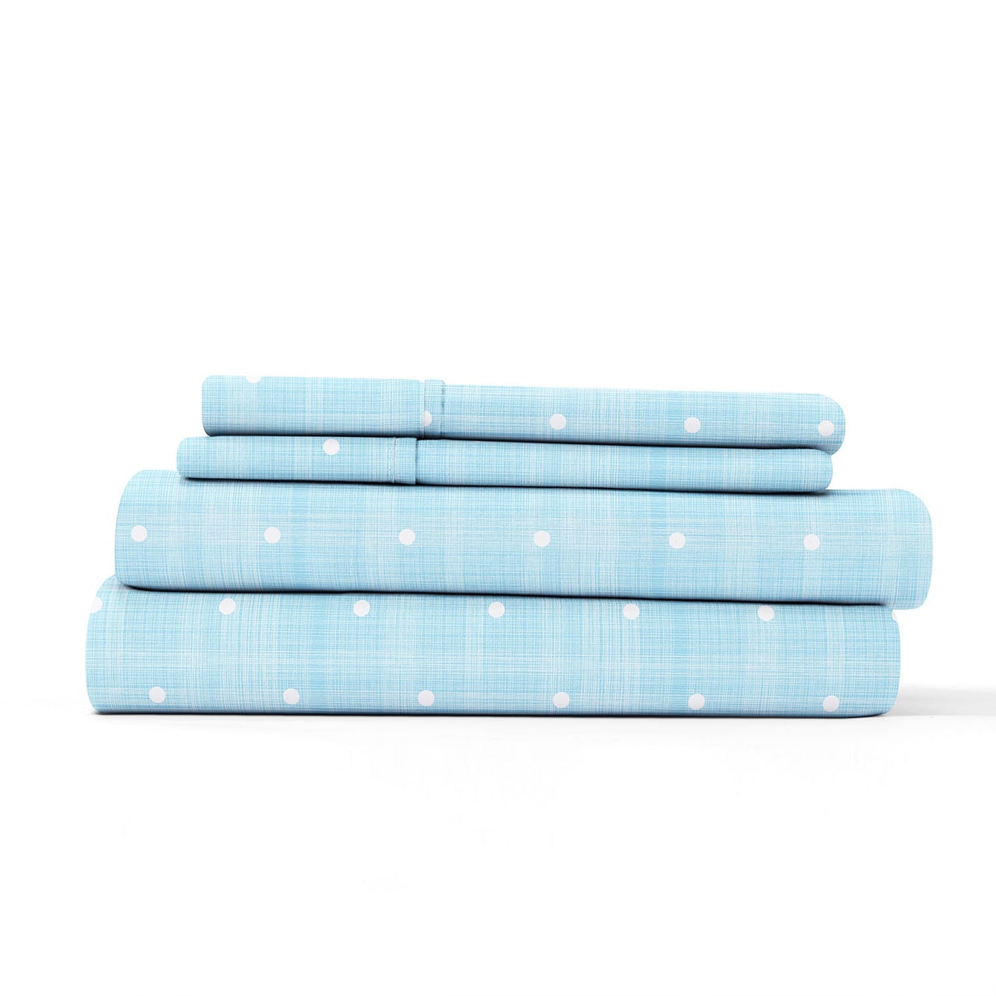 Urban Loft - 4-Piece Dotted Sheet Set - Aqua