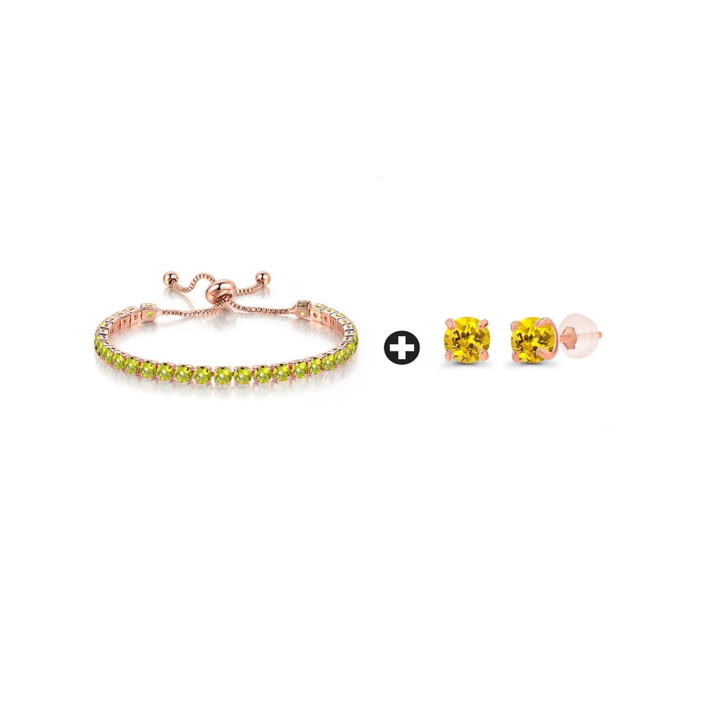 10k Rose Gold 7 Cttw Created Yellow Sapphire Round Adjustable Tennis Plated Bracelet and Earrings Set11111111111111111111111111111111111111111111111111111111111111111111111111111111111111111111111111111111111 ++ ++ ++ ++ ++ ++ ++ ++ ++ ++ ++ ++ ++ ++ ++