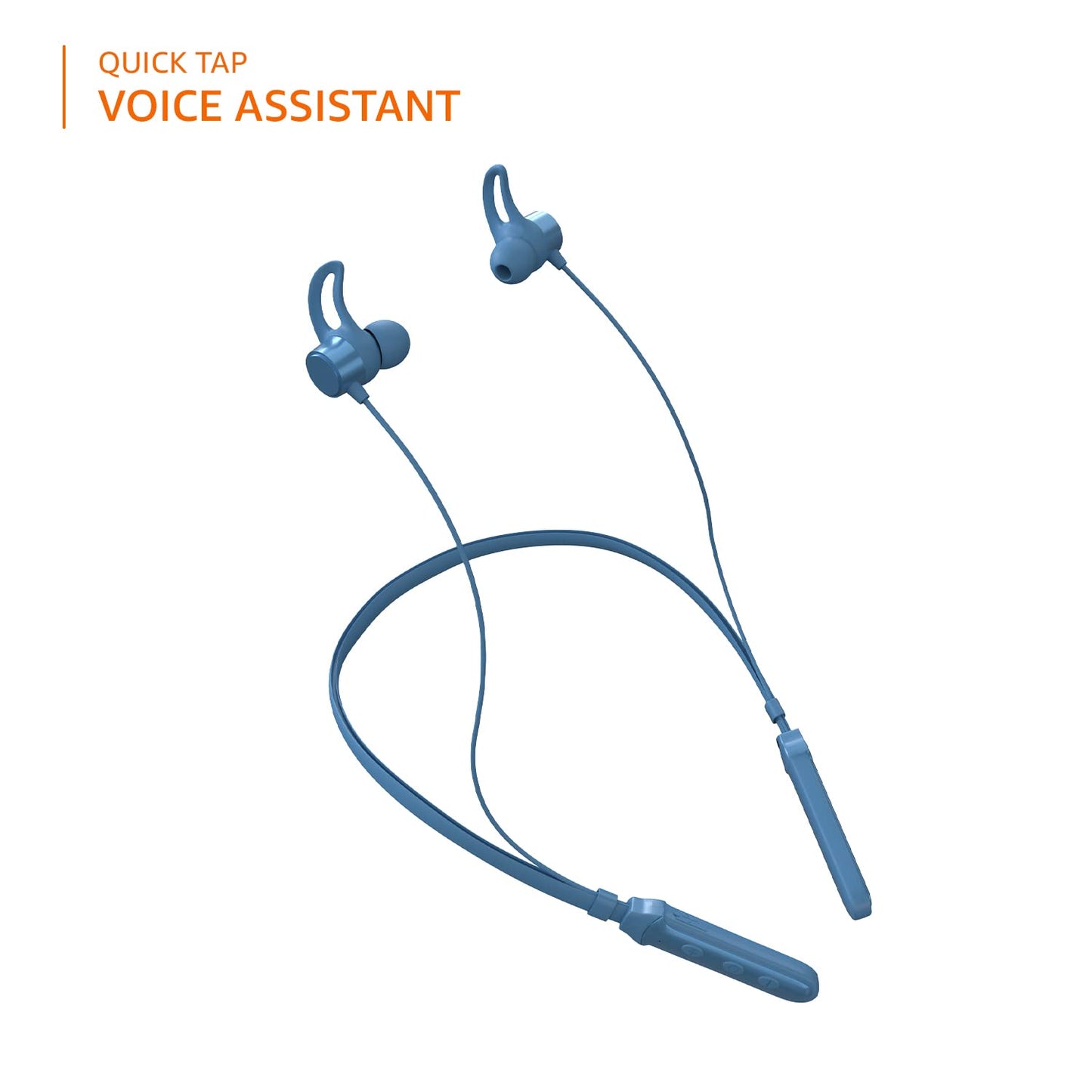 Amazon Basic Bluetooth 5.0 Neckband with Up to 30 Hours Playtime, Magnetic Earbuds, Voice Assistant, Dual Pairing and IPX6 Rated, Blue