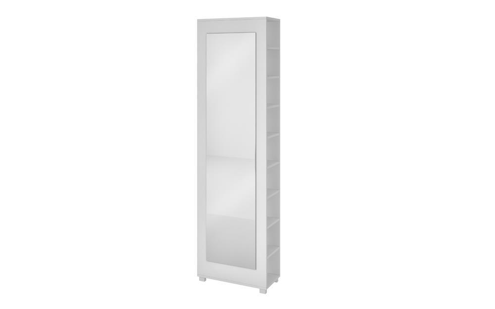 Accentuations by Manhattan Comfort Valencia 2.0 - 9 Shelf Shoe Closet with Full Length Mirror in White