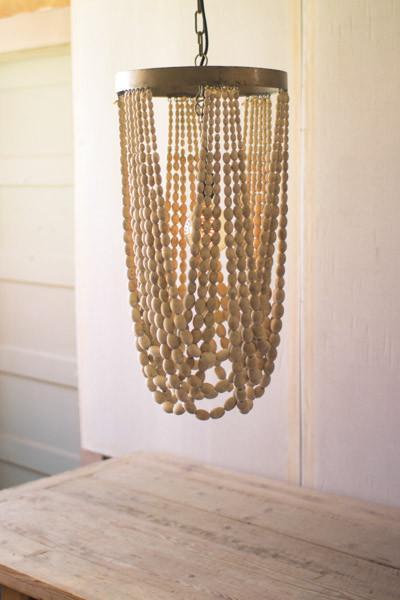 Kalalou Draping Wooden Bead Chandelier
