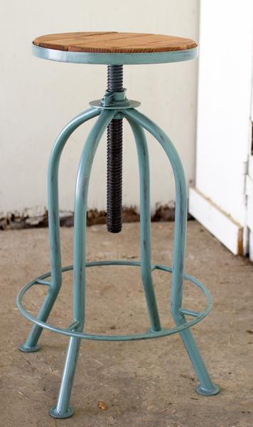 Kalalou Adjustable Bar Stool With Recycled Wood