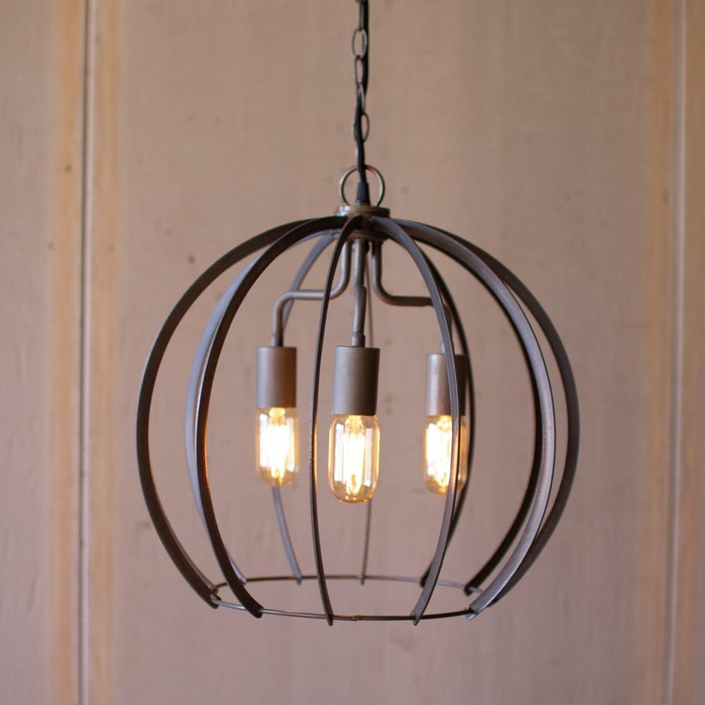 Kalalou Flat Iron Round Pendant Light1