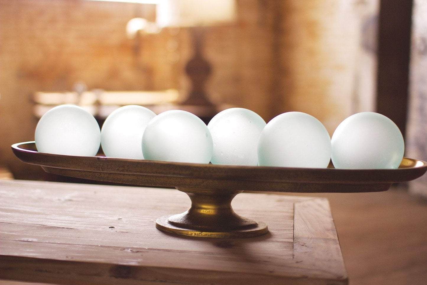 Kalalou Clear Frosted Glass Ball - Set Of 6