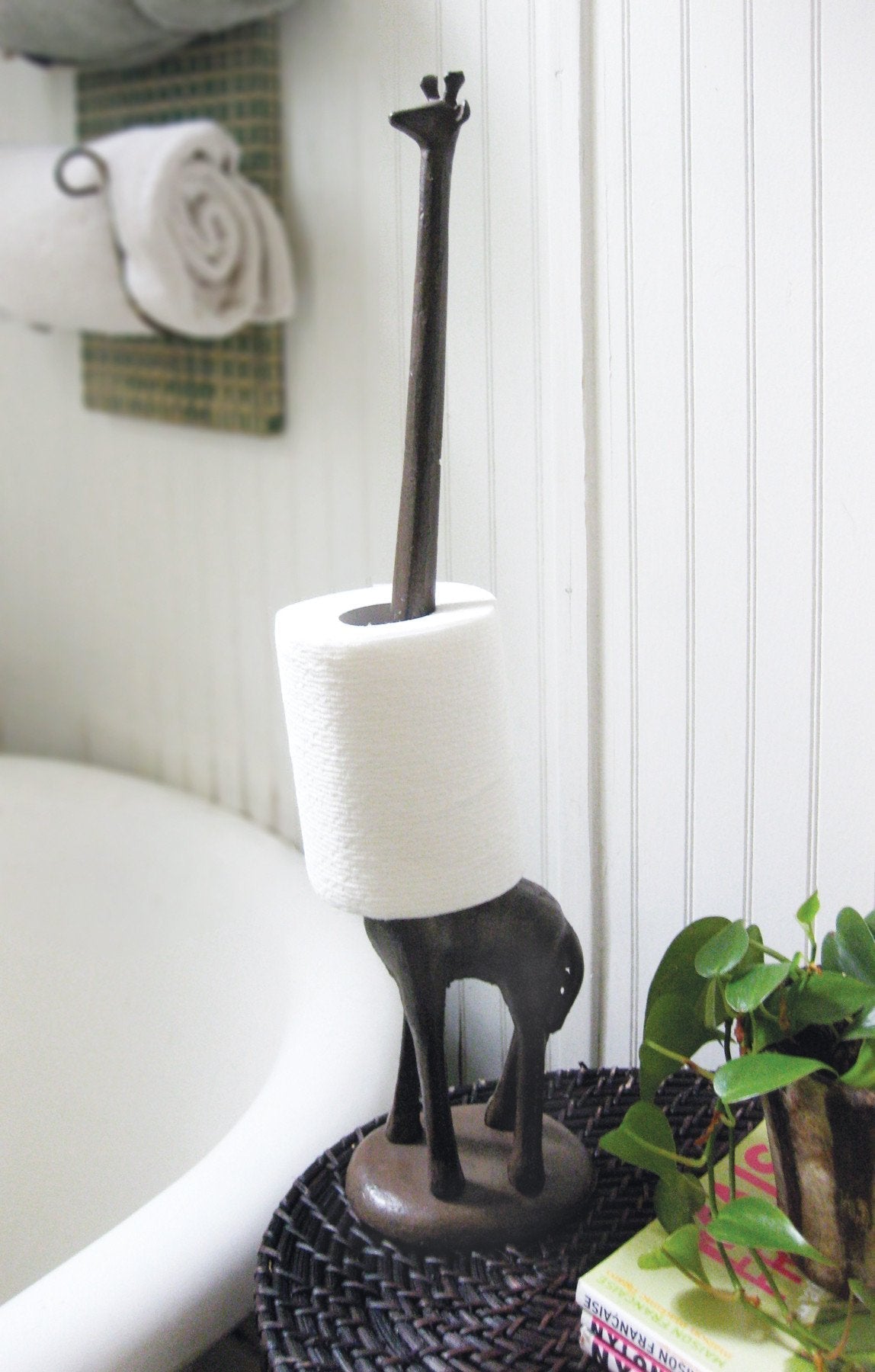 Kalalou Giraffe Paper Towel Holder - Rust - Set Of 2