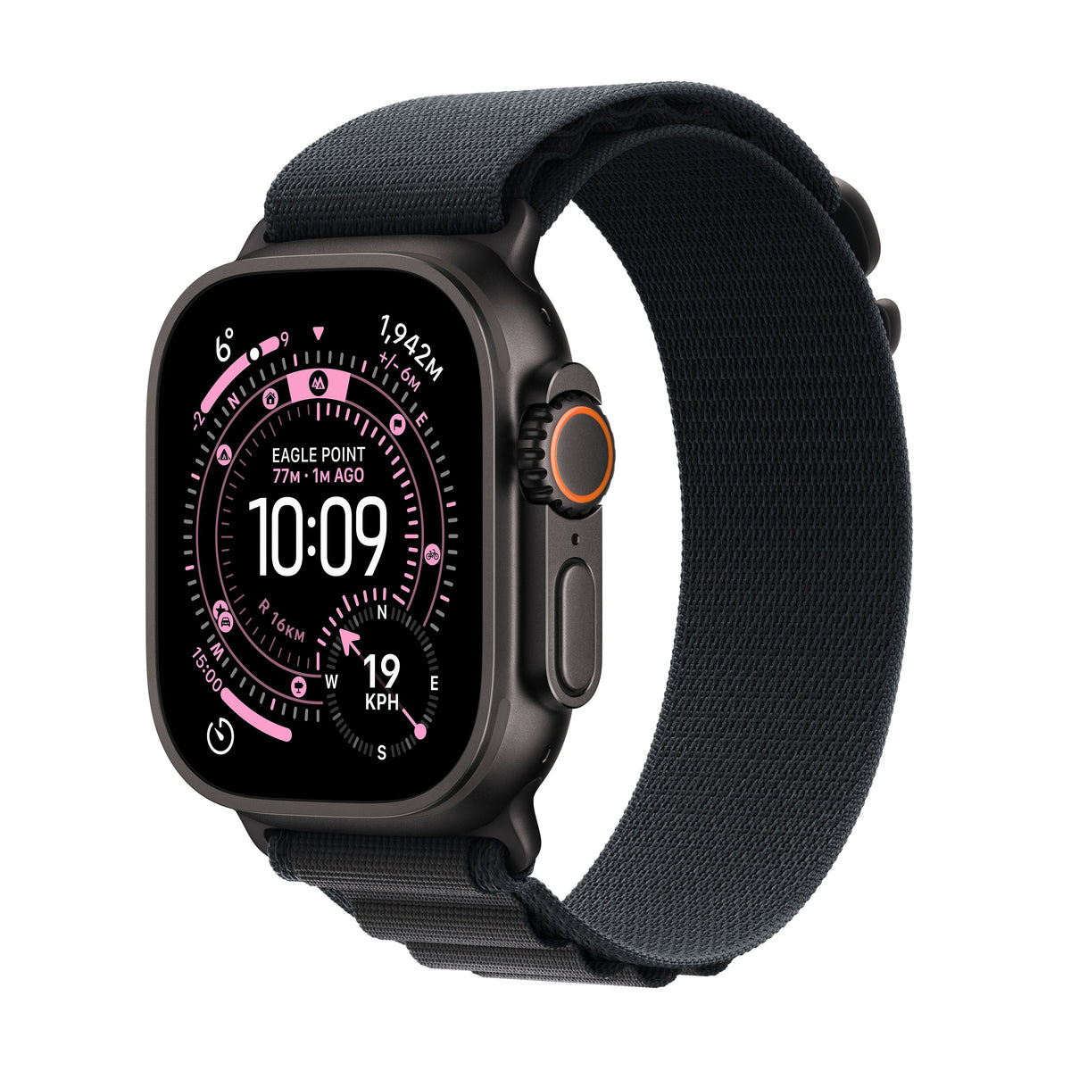 Apple Watch Ultra 3 GPS + Cellular 49mm Black Titanium Case with Black Alpine Loop - Small