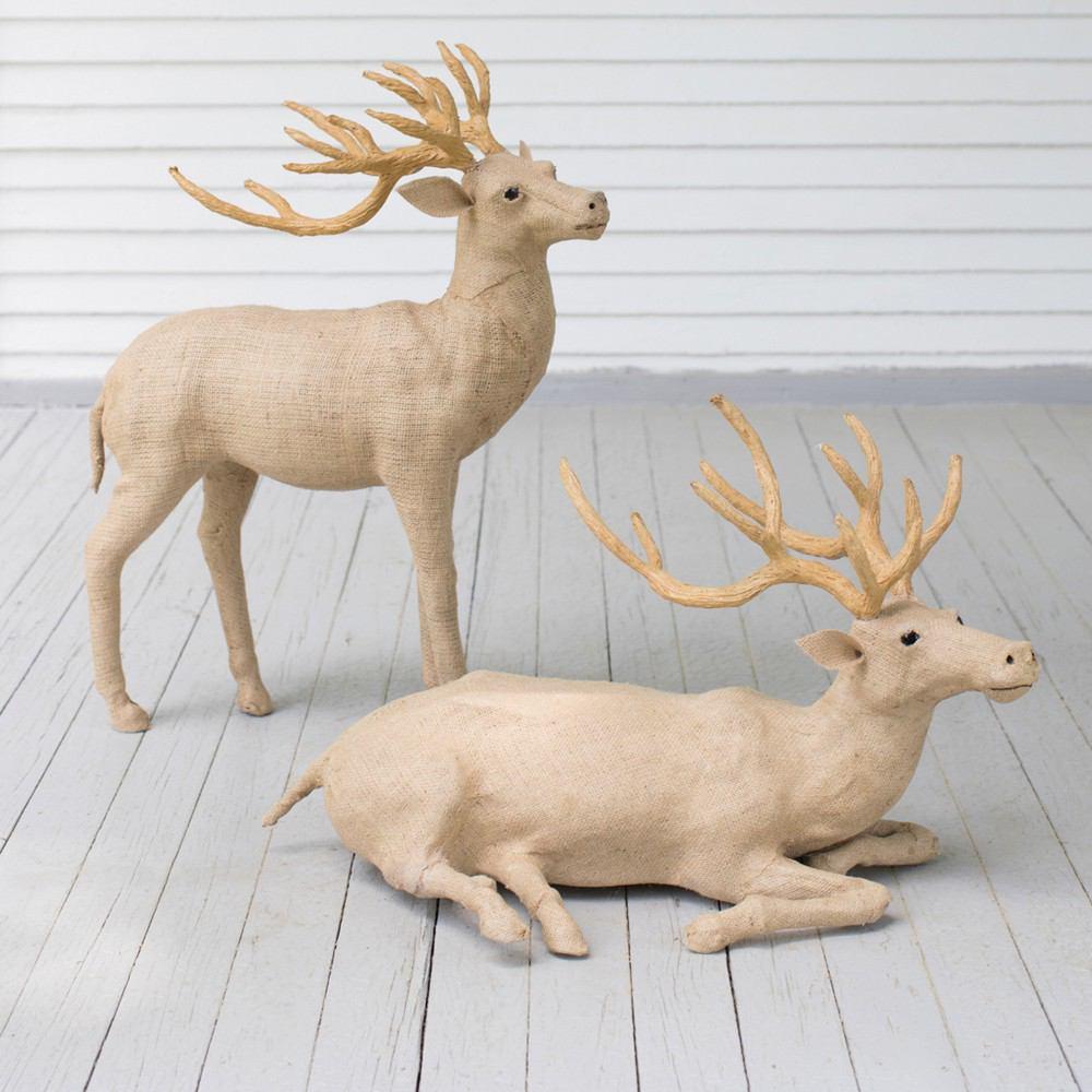 Kalalou Burlap Stag - Set of 26
