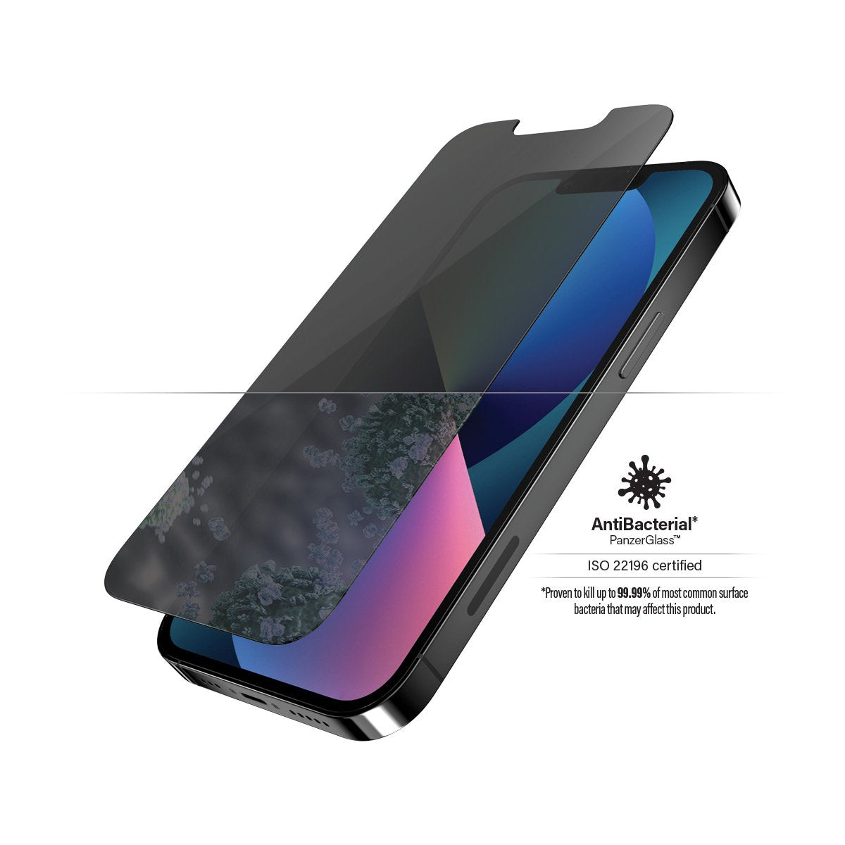 PanzerGlass iPhone 13/13 Pro AntiBacterial Screen Protector - Privacy