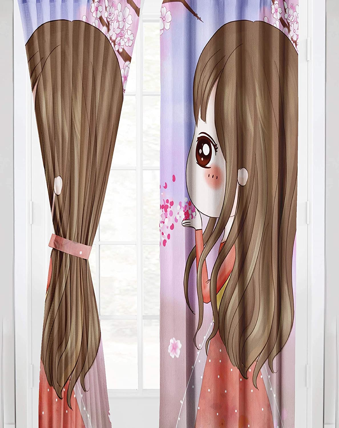 Ultimate Trends ™ Polyester Set of 1 Piece Fancy Digital Printed Curtain for Door 9 feet, Brown, Kids Bedroom