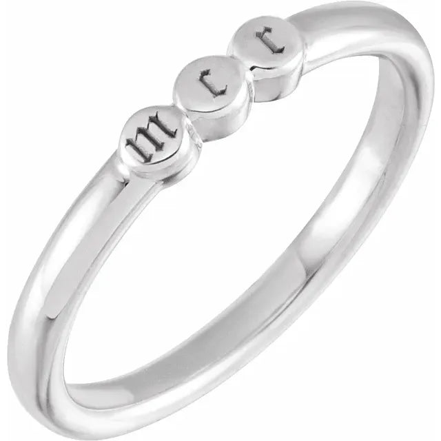 Sterling Silver 3-Circle Engravable Family Ring