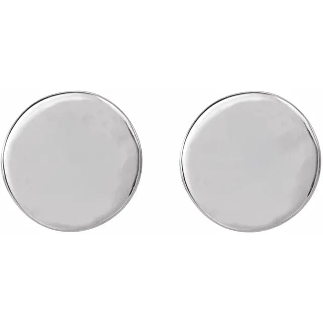Sterling Silver 6.35 mm Engravable Disc Earrings