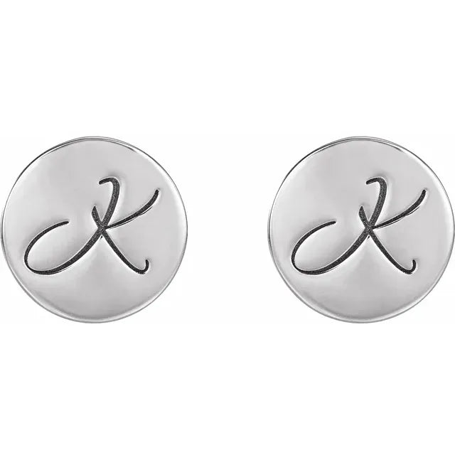 Sterling Silver 10 mm Engravable Disc Earrings