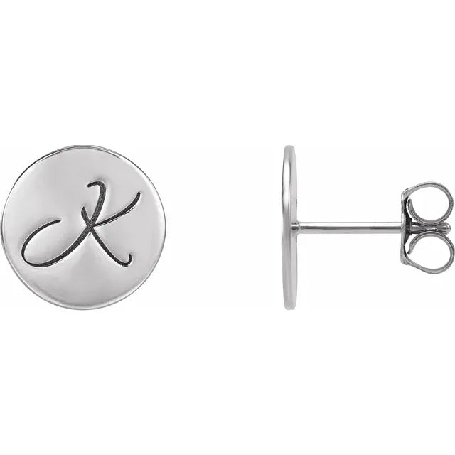 Sterling Silver 10 mm Engravable Disc Earrings