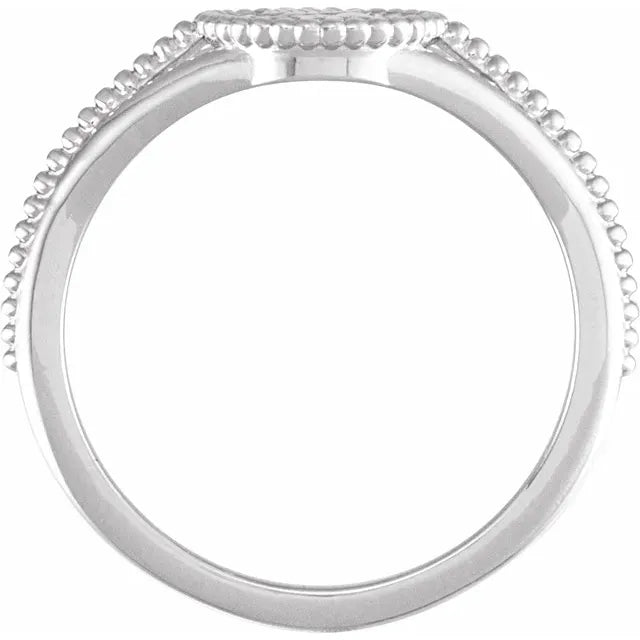 Sterling Silver Beaded Cameo Medallion Ring