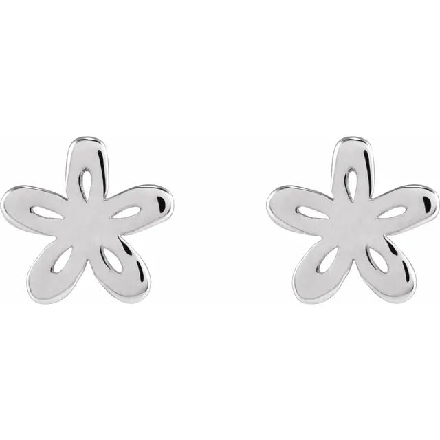 Sterling Silver Floral-Inspired Earrings