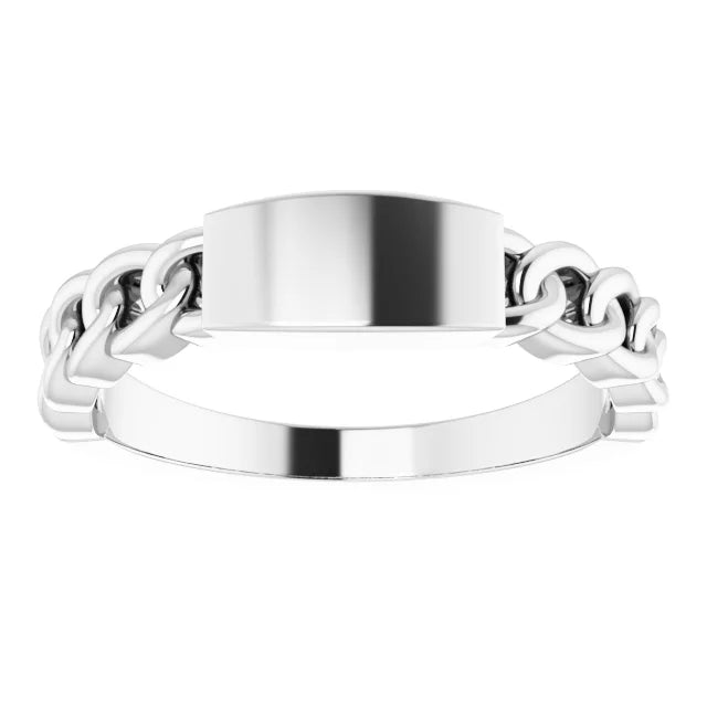 Sterling Silver Engravable Chain Link Ring