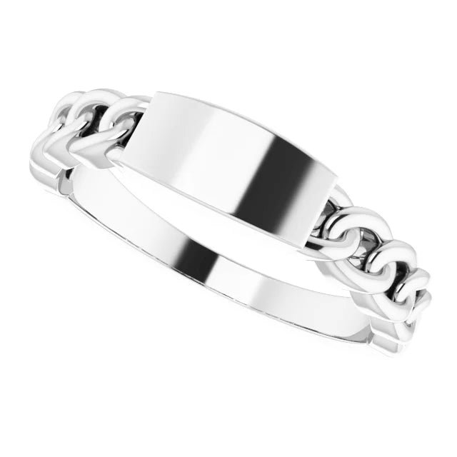 Sterling Silver Engravable Chain Link Ring