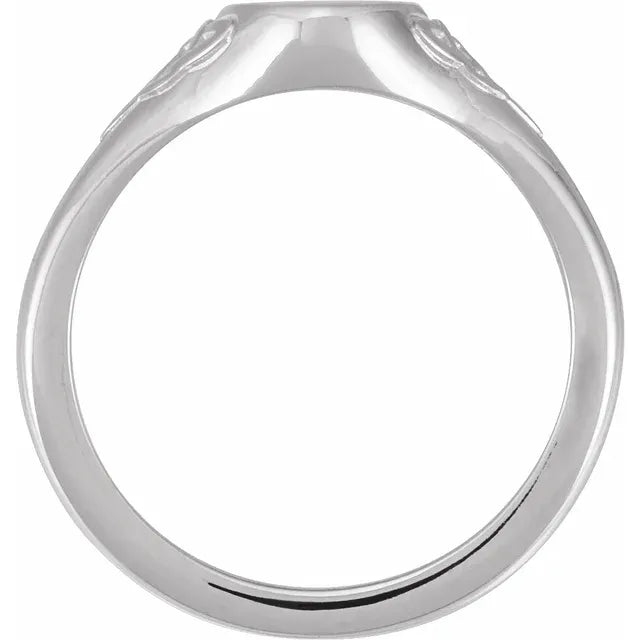 Sterling Silver Engravable Oval Celtic-Inspired Signet Ring