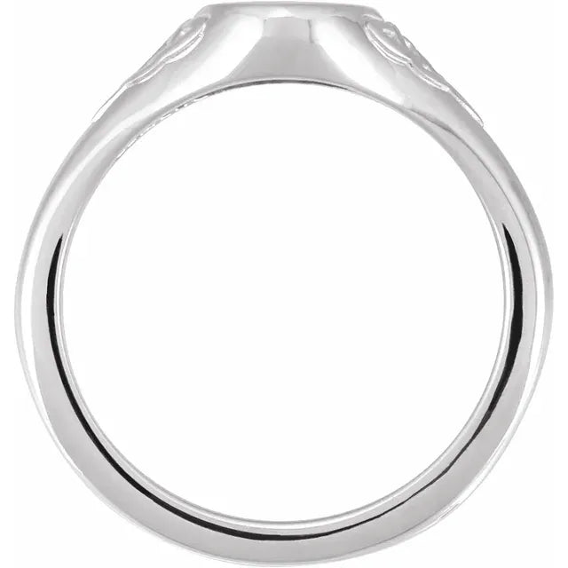 Sterling Silver Engravable Oval Celtic-Inspired Signet Ring