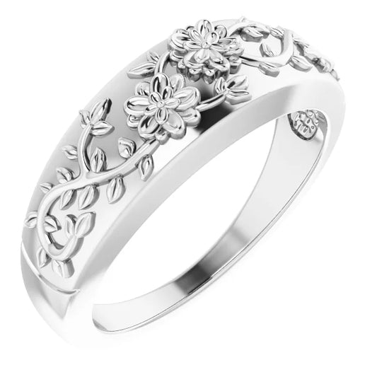 Sterling Silver Floral Ring