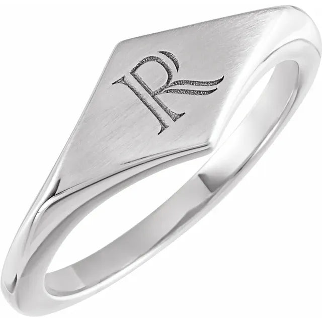 Sterling Silver Geometric Signet Ring
