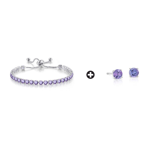 10k White Gold 7 Cttw Created Tanzanite Round Adjustable Tennis Plated Bracelet and Earrings Set11111111111111111111111111111111111111111111111111111111111111111111111111111111111111111111111111111111111 ++ ++ ++ ++ ++ ++ ++ ++ ++ ++ ++ ++ ++ ++ ++ ++ ++