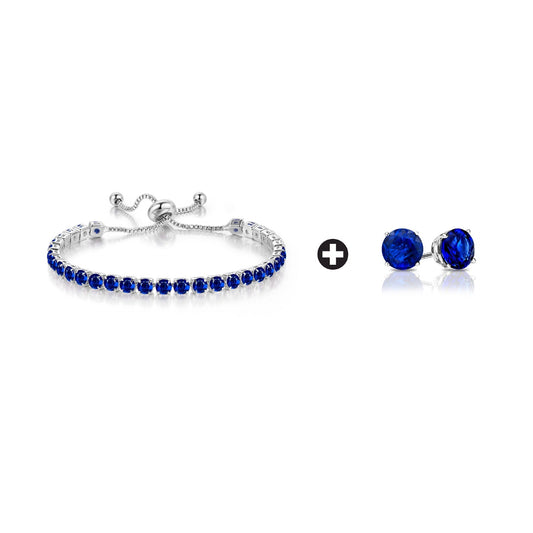 10k White Gold 7 Cttw Created Blue Sapphire Round Adjustable Tennis Plated Bracelet and Earrings Set11111111111111111111111111111111111111111111111111111111111111111111111111111111111111111111111111111111111 ++ ++ ++ ++ ++ ++ ++ ++ ++ ++ ++ ++ ++ ++ ++ ++