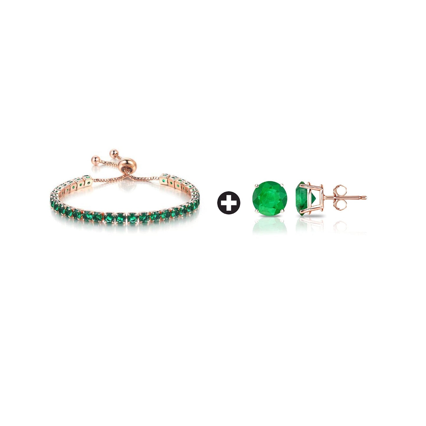 10k Rose Gold 7 Cttw Created Emerald Round Adjustable Tennis Plated Bracelet and Earrings Set11111111111111111111111111111111111111111111111111111111111111111111111111111111111111111111111111111111111 ++ ++ ++ ++ ++ ++ ++ ++ ++ ++ ++ ++ ++ ++ ++ ++ ++ ++