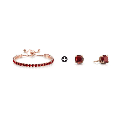 10k Rose Gold 7 Cttw Created Garnet Round Adjustable Tennis Plated Bracelet and Earrings Set11111111111111111111111111111111111111111111111111111111111111111111111111111111111111111111111111111111111 ++ ++ ++ ++ ++ ++ ++ ++ ++ ++ ++ ++ ++ ++ ++ ++ ++ ++