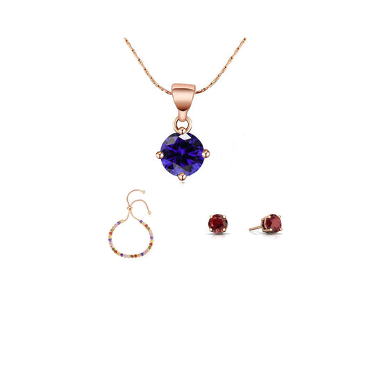 10k Rose Gold 7 Ct Round Created Multi Color Set of Necklace, Earrings and Bracelet Plated1111111111111111111111111111111111111111111111111111111111111111111111111111111111111111111111111111111111111 ++ ++ ++ ++ ++ ++ ++ ++ ++ ++ ++ ++ ++ ++ ++ ++ ++ ++