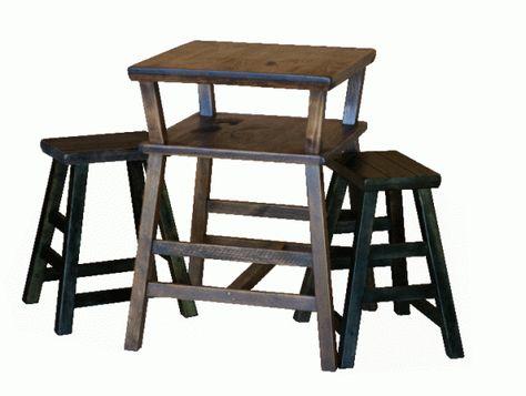2 Tiered Bistro Table - Reclaimed Wine Barrel Furniture 24