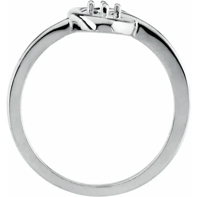 Sterling Silver 2.4 mm Round Ring Mounting