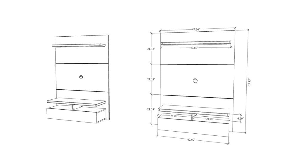 Manhattan Comfort City 1.2 Floating Wall Theater Entertainment Center | TV Panels | Modishstore-16