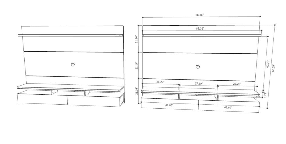 Manhattan Comfort City 2.2 Floating Wall Theater Entertainment Center | TV Panels | Modishstore-7