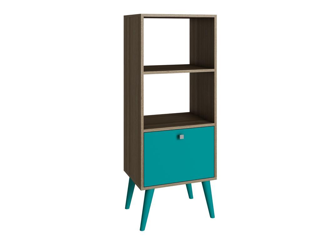 Accentuations by Manhattan Comfort Sophisticated Sami Double Bookcase with 2 Open Shelves and 1 Drawer - Modish Store