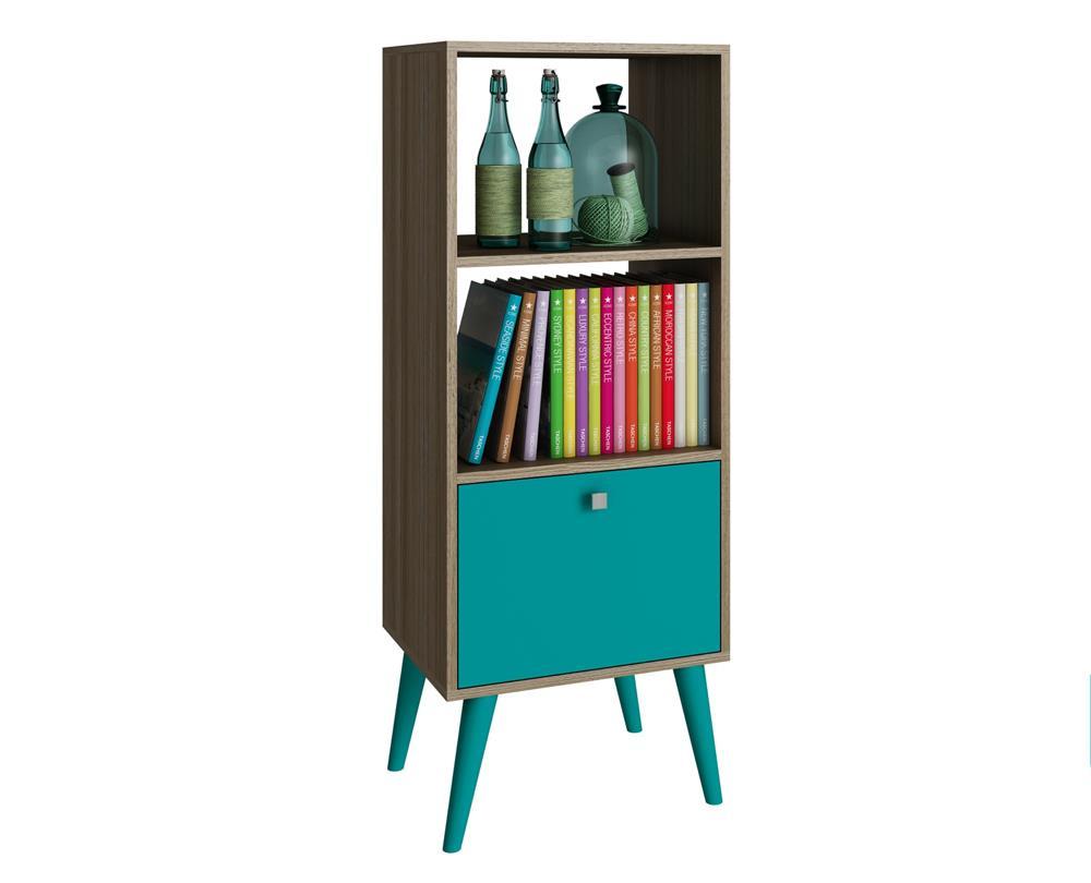 Accentuations by Manhattan Comfort Sophisticated Sami Double Bookcase with 2 Open Shelves and 1 Drawer - Modish Store