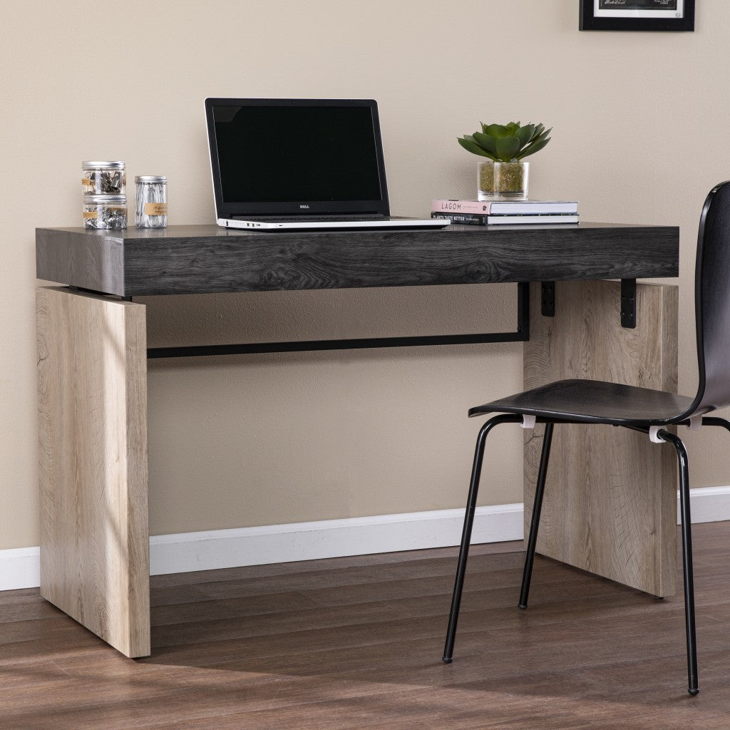 Black Wood and Iron Writing Desk By Homeroots | Desks | Modishstore