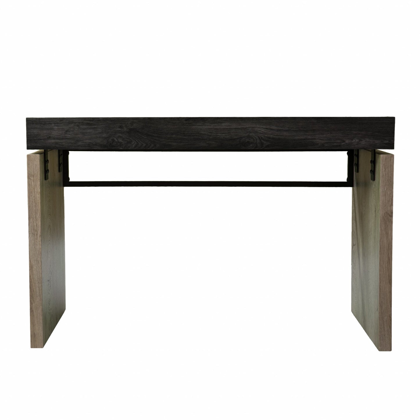 Black Wood and Iron Writing Desk By Homeroots | Desks | Modishstore - 3