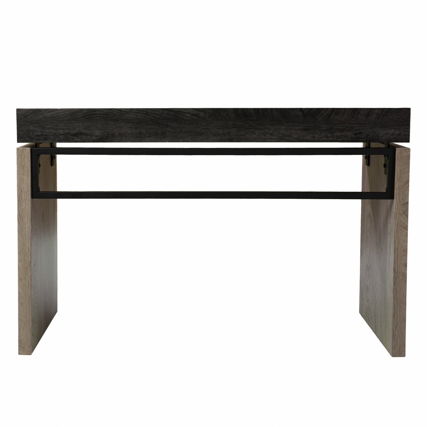 Black Wood and Iron Writing Desk By Homeroots | Desks | Modishstore - 6