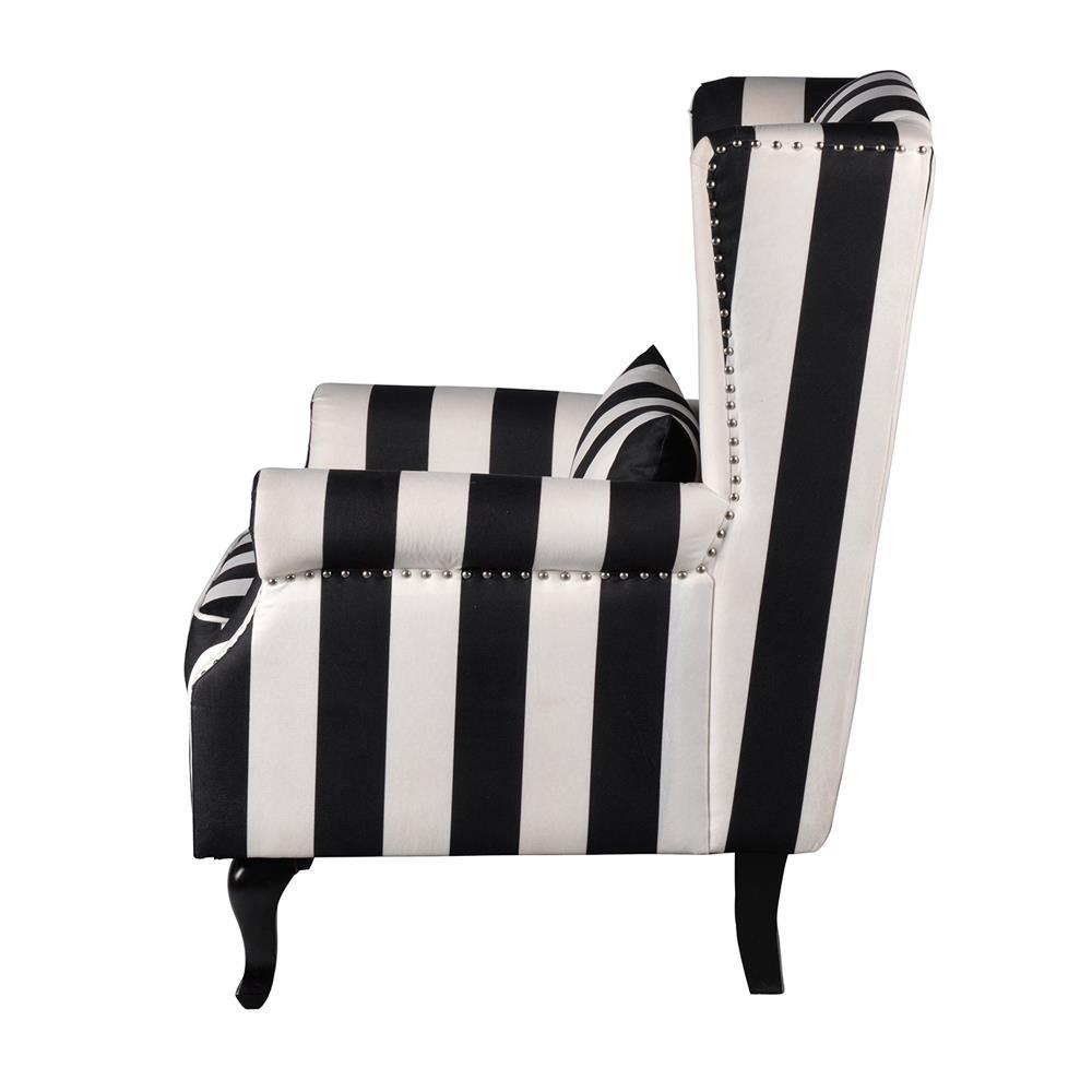 A&B Home Black and White Stripe Oversized Arm Chair
