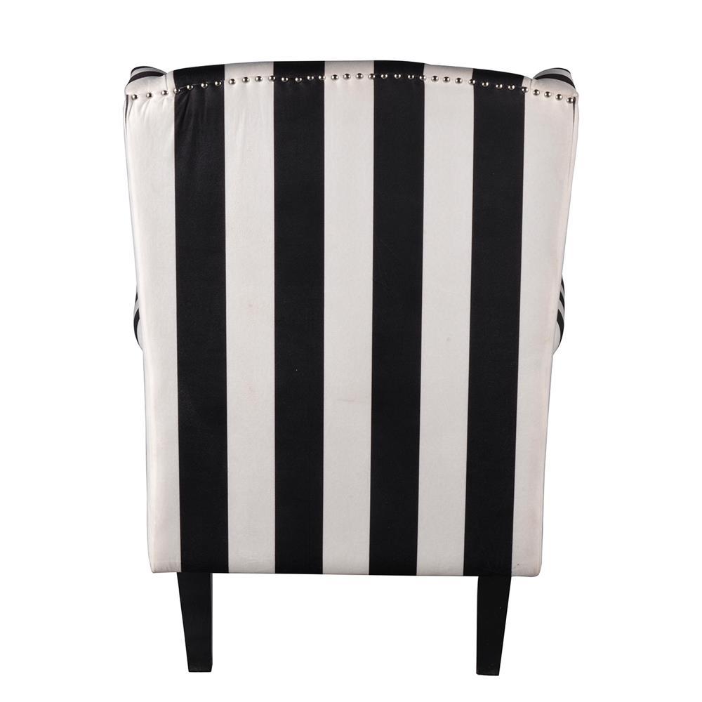 A&B Home Black and White Stripe Oversized Arm Chair