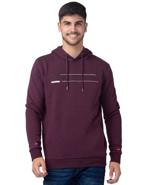 Typographic Hoodie with Drawstrings1