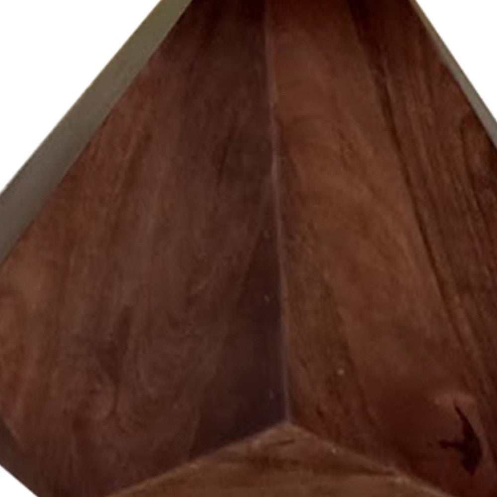 32" Brown And White Solid Wood and Marble Geo Coffee Table By Homeroots | Coffee Tables | Modishstore - 6