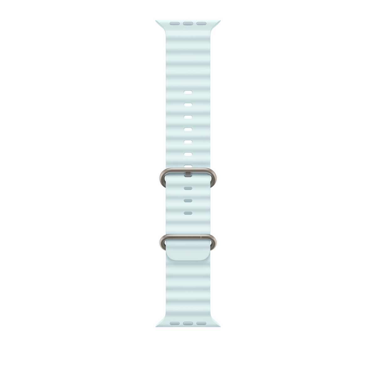 49mm Ice Blue Ocean Band - Natural Titanium Finish