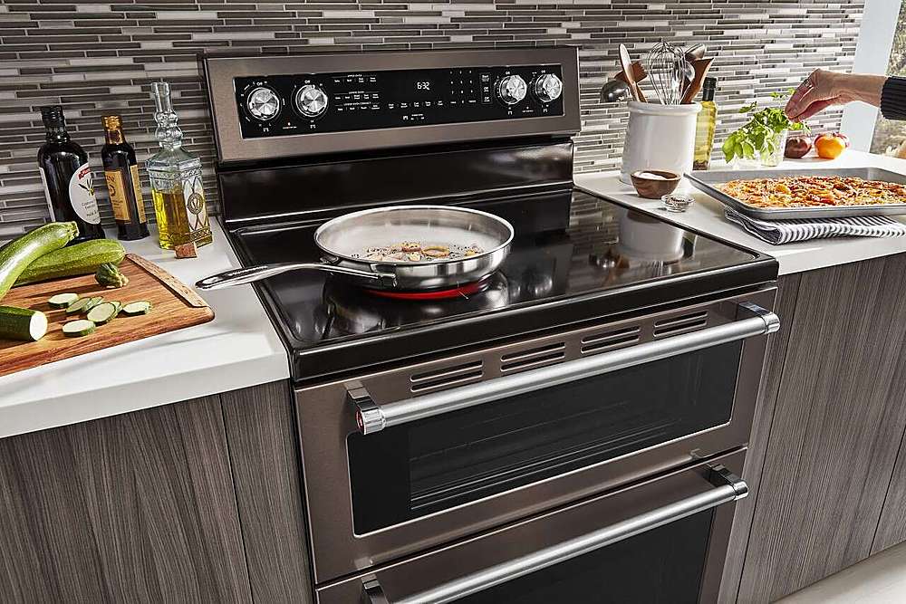KitchenAid - 6.7 Cu. Ft. Self-Cleaning Freestanding Double Oven Electric Convection Range
