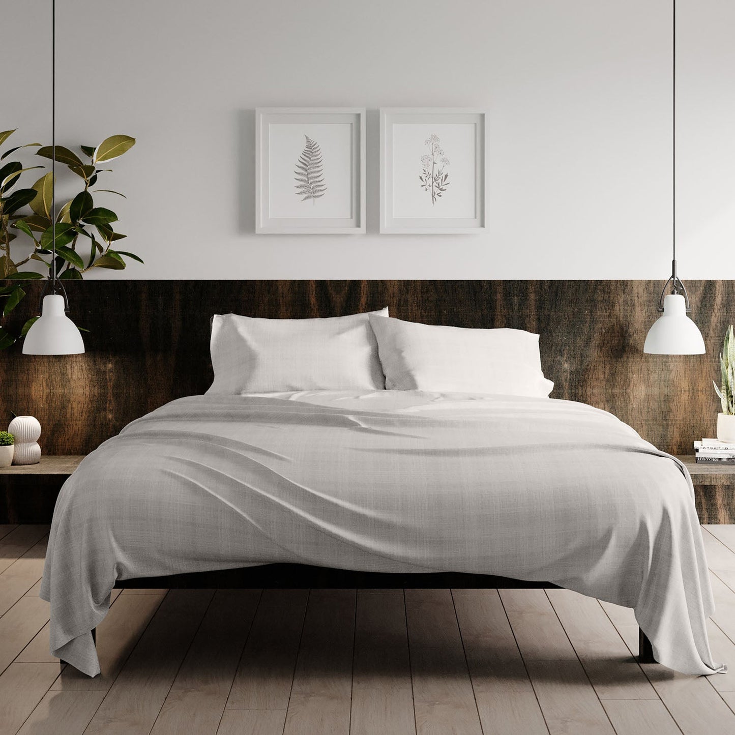 Urban Loft - 4-Piece Haulm Sheet Set - Gray