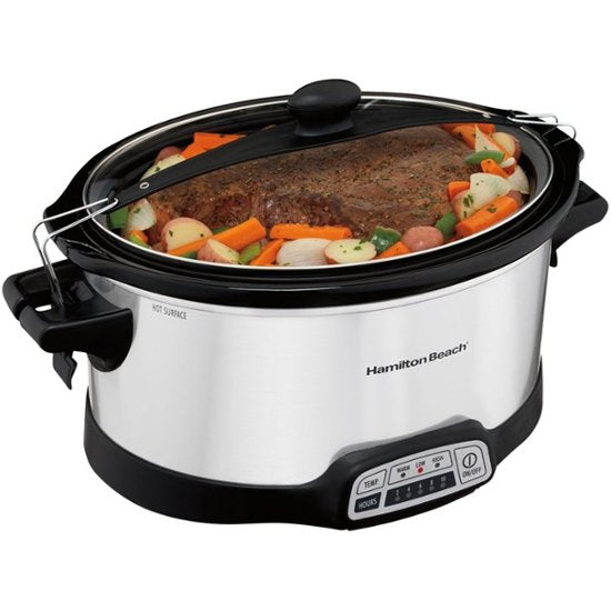 Hamilton Beach - Stay or Go 7-Quart Slow Cooker - black/silver