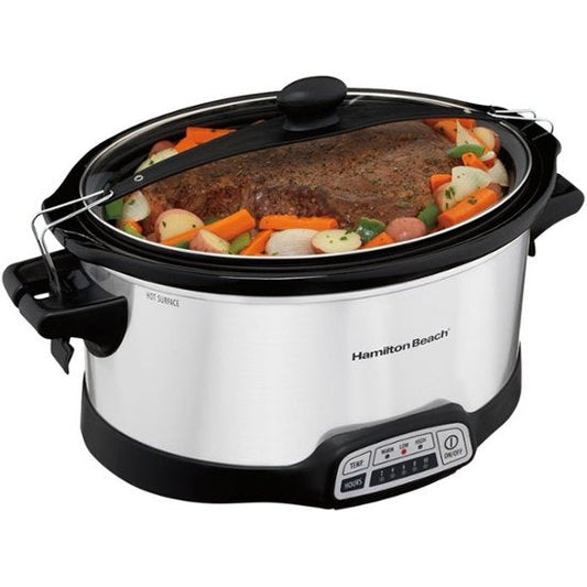 Hamilton Beach - Stay or Go 7-Quart Slow Cooker - black/silver