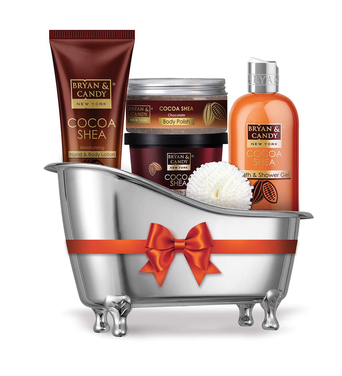 Bryan & Candy New York Cocoa Shea Bath Tub Kit Diwali Gift Set For Women And Men, Complete Home Spa Experience (Shower Gel, Hand & Body Lotion, Sugar Scrub, Body Polish)