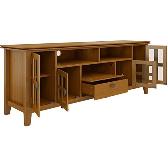 Simpli Home - Artisan Solid Wood 72 inch Wide Transitional TV Media Stand in Honey Brown For TVs up to 80 inches - Honey Brown